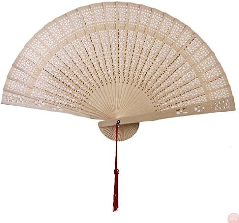 Yonger Vintage Çin Fan El Katlanır Fanlar Moda Zarif Katlanır Fan El Fan Katlanabilir Dans Fan ile Hollow Baskı ile Ahşap 1 Adet