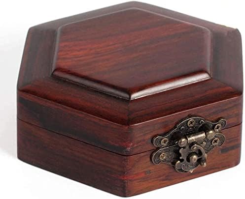 ZQW Mücevher Kutusu Eski Çin Kuyumcu, Kırmızı Gülağacı Ahşap Altıgen Set Ahşap Kutu Kolye Küpe Yüzük saklama kutusu, hatıra Hazine