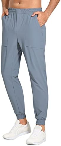 CRZ YOGA erkek Streç Joggers - 29 Slim Fit Egzersiz Hafif Spor Pantolon Zip Cepler ile