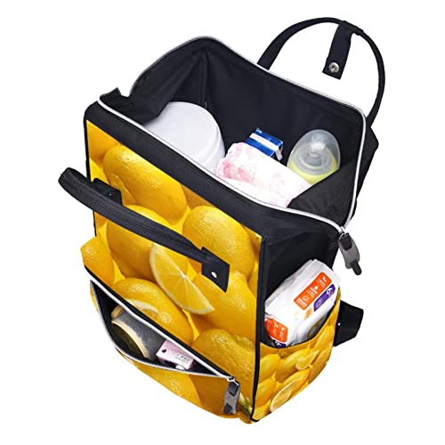 Meyve Limon Doku Sarı Bezi Tote Çanta Mumya Sırt Çantası Büyük Kapasiteli Bez torba Hemşirelik Seyahat Çantası Bebek Bakımı için