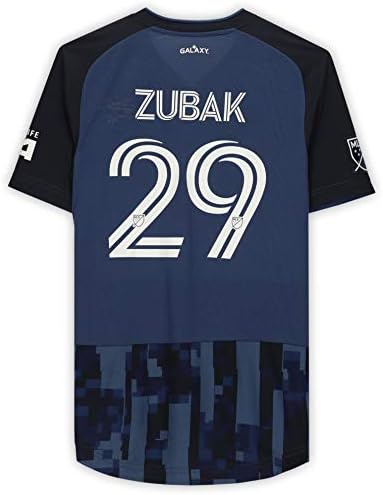 Ethan Zubak LA Galaxy İmzalı Maç-2020 MLS Sezonundan 29 numaralı Mavi Formayı Kullandı-İmzalı Futbol Formaları