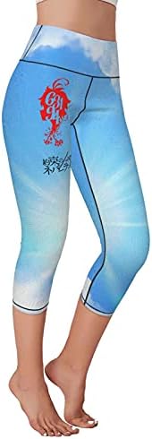 Vaat Neverland Yoga Pantolon Anime Baskı Spor fitness pantolonları Kırpılmış Kız Tayt