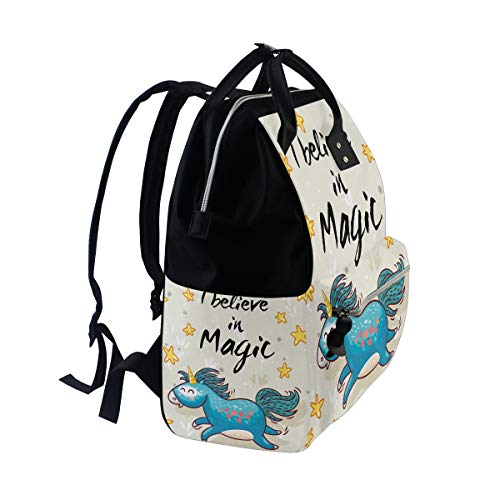 Bebek bezi çantaları sırt çantaları mumya sırt çantası karikatür tek boynuzlu at yıldız arka plan seyahat Laptop sırt çantası