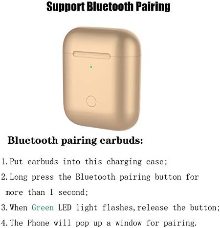 Kablosuz Şarj Kutusu Değiştirme AiPods 1 ile uyumlu 2, Sync Bluetooth Eşleştirme Düğmesi ile AiPod Şarj Koruyucu Kapak, dahili